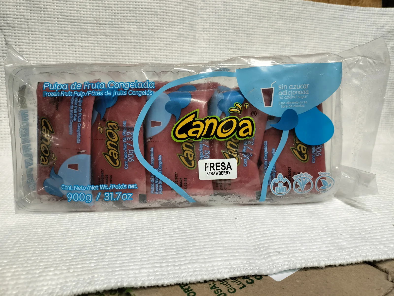 Presentación Canoa sabor Fresa